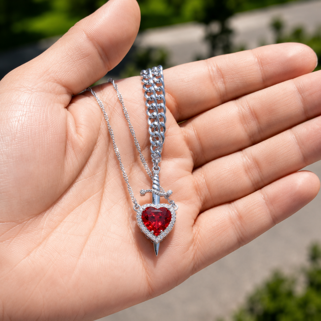 Heart & Dagger Necklace