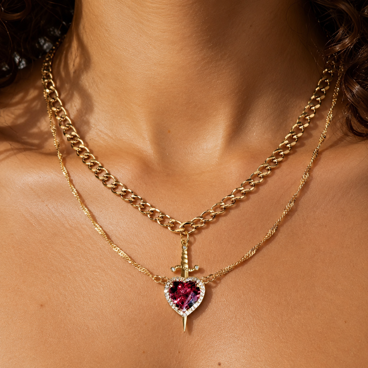 Heart & Dagger Necklace